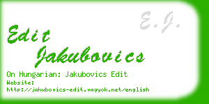 edit jakubovics business card